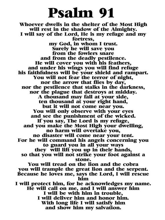 NIV Psalm 91 Prayer Cards 2 9 X 4 1 Inches Professionally