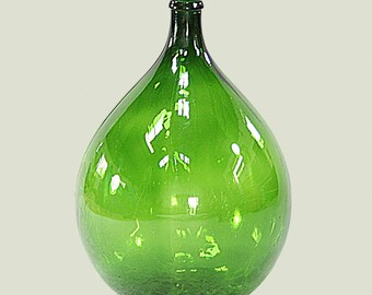 Vintage Oversized Green Glass Carboy Demijohn