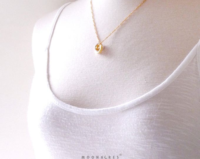 Bestfriend |Poem Quote Message Card Friendship Best Friend Long Distance Miss You Birthday Gift | Gold Filled Linked Circle Ring Necklace