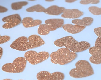 Rose Gold Confetti Hearts, Engagement Party Decorations, Rose Gold Party Decorations, Baby Shower Decorations, Bridal Shower Decorations