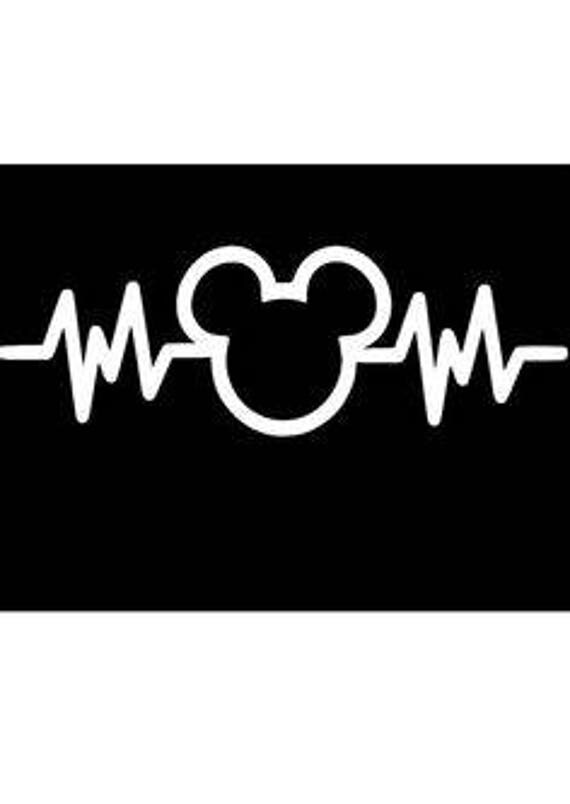 Download Mickey Ear Heart Beat Disney Inspired Decal