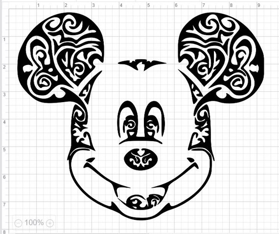Download Mickey Face Swirls SVG PDF EPS Dxf & Studio 3 Cut Files