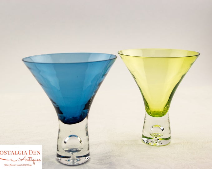 Retro Hand Blown Flared Multi Color Shot Glasses | Multi Color Shots | Mid Mod Barware