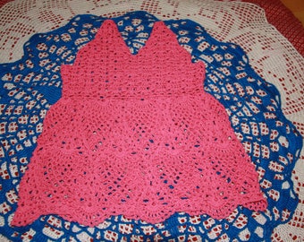 hand-made strapless pink fancy pineapple crochet stitch