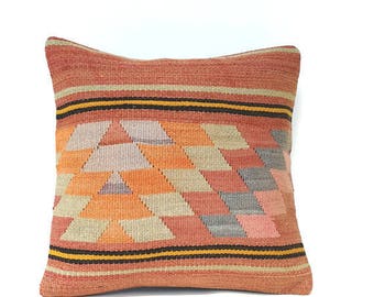 Vintage kilim pillow 40x40 cm / 16x16 inch