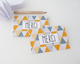 Set of 18 Scandinavian patterned thank you cards