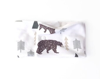 Snood scarf neck baby / child - organic cotton - bear model