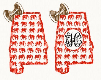 Alabama Svg Cut File - Alabama State Svg Cut File - Elephant Svg Cut File - Football Svg - Alabama Monogram Svg - Football Season Svg