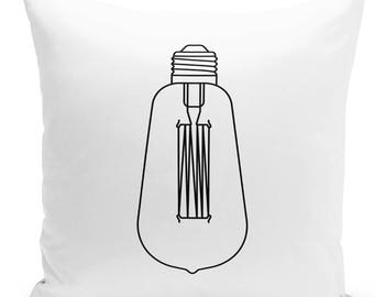 Vintage Throw pillow cover, light bulb, vintage accent pillow vintage cushion unique decorative pillow elegant pillow collectors pillow P215