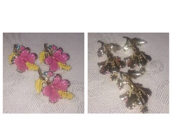 Anniversary Sale Vintage Set of 3 Flower Scatter/Dress Pins