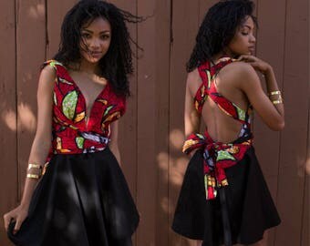 African print MINI infinity dress, african dress