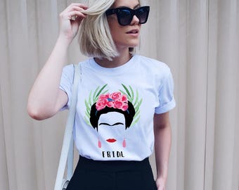 Frida Kahlo T-Shirt Frida Girl Power Outfit Unisex Tshirt Feminist Tee 100% Cotton - 018