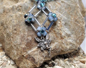 Blue Pearl Necklace with its little fairy