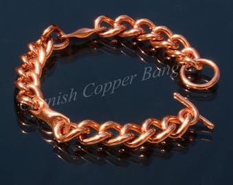 Magnetic Solid Copper Men's Chain Link Bracelet