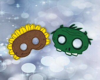 Plants vs Zombies Dress Up Mask, Pretend Play, Costume, Cosplay, Party Favor, Halloween -Ready to Ship