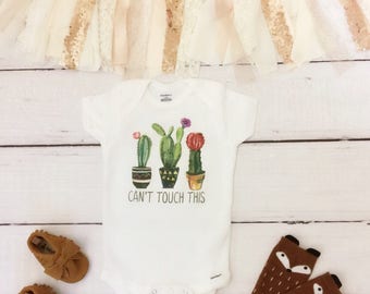 Can't Touch This Onesie®, cactus baby clothes, cactus baby onesie, cute baby onesie, boho baby clothes, cactus baby shirt, funny baby onesie