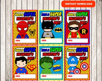 Superhero valentine | Etsy