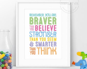 You are braver than you believe Winnie the Pooh Quotes