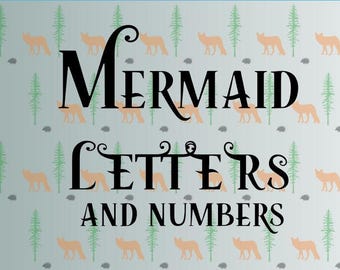 mermaid font svg, mermaid letters svg files for cricut, silhouette studio files, instant download clip art, cutting template, vector files