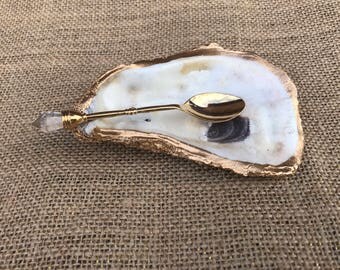 Oyster shell Coffee spoon rest (with or w/o coffee spoon)