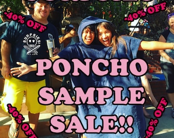 Sample Ponchos-3 pieces left-black and or navy fleece