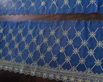 1.45Mx22 cm Ref 2407W embroidered tulle lace