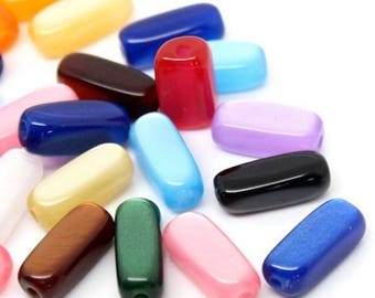 30 tubes mixed color resin 14 x 6 mm