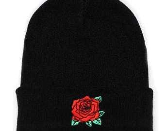Capsule Design Rose Basic Winter Beanie Hats Black