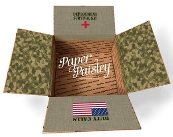 Care Package Sticker Kit - Deployment Survival Kit/Military Care Package/one day closer/box flaps/military gift