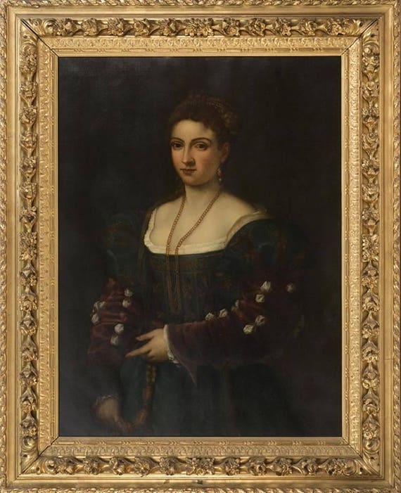 19th Century Continental School Oil Painting After Titian Entitled âLa Bellaâ