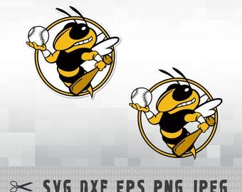 Hornet Softball SVG PNG DXF Logo Layered Vector Cut File Silhouette Studio Cameo Cricut Design Template Stencil Vinyl Decal Transfer Iron on
