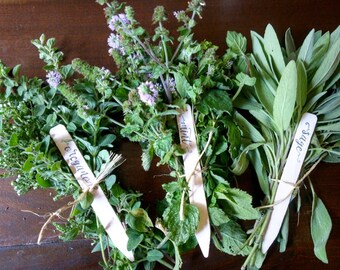 Rustic White Herb Garden Labels Made w/ Eco-Friendly Materials - Perfect Christmas Stocking Stuffers