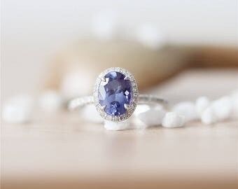 6x8mm tanzanite ring14k white gold ringoval cut half eternity tanzanite engagement ring - Tanzanite Wedding Rings 6x8mm tanzanite ring14k white gold ringoval cut half eternity tanzanite engagement ring - Tanzanite Wedding Rings