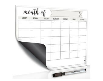 Monthly Calendar Dry Erase Removable Wall Vinyl kitchen