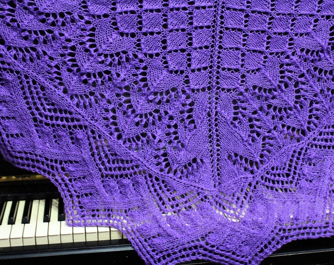 Knitted shawl, purple shawl, knit scarf, triangular scarf, mohair shawl, openwork scarf, downy shawl, lace shawl, knit shawl, knitted scarf
