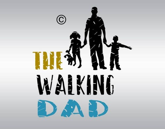 Download The walking dad father daddy SVG Clipart Cut Files Silhouette