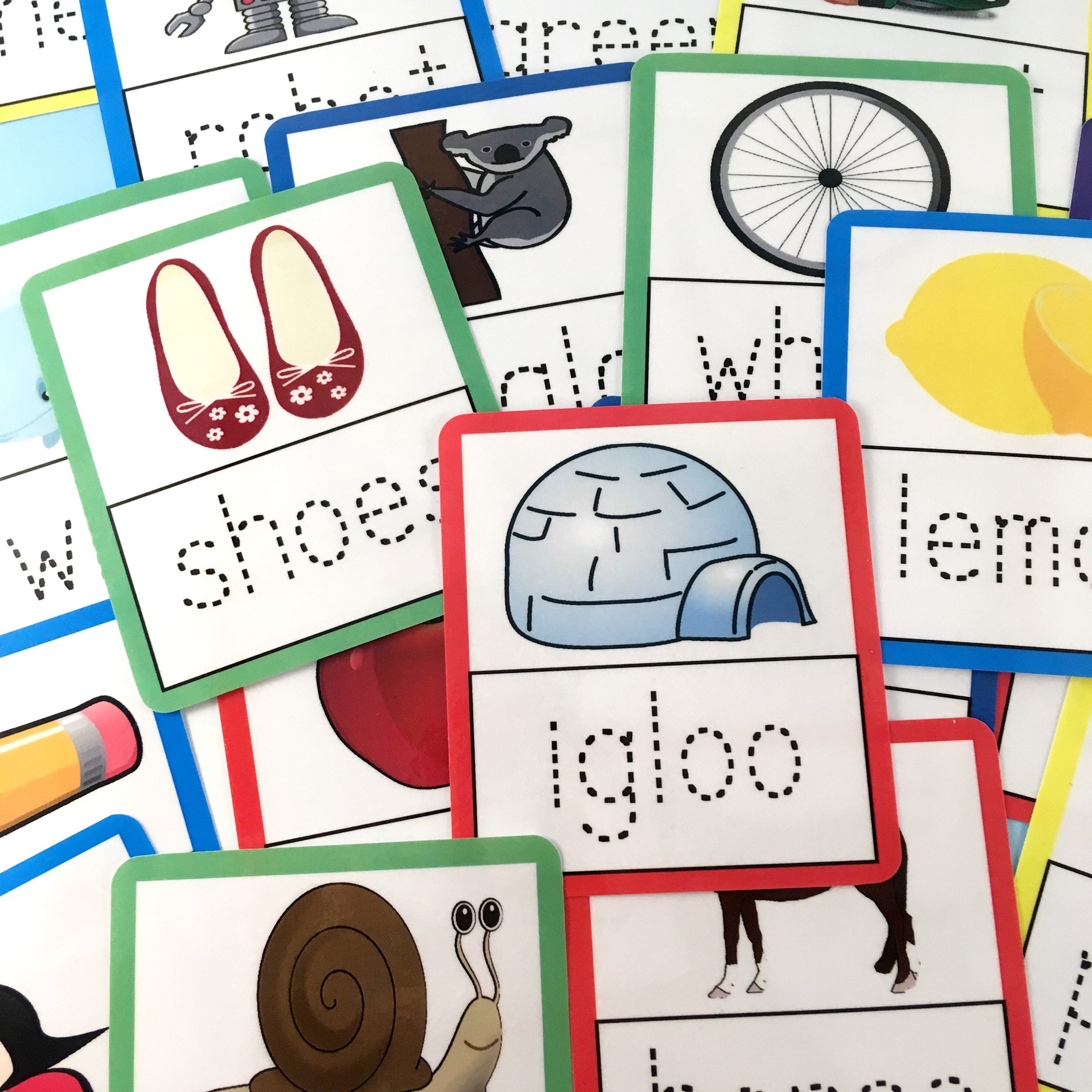 Tracing 5 Letter Words Flash Cards Nursery Early Years