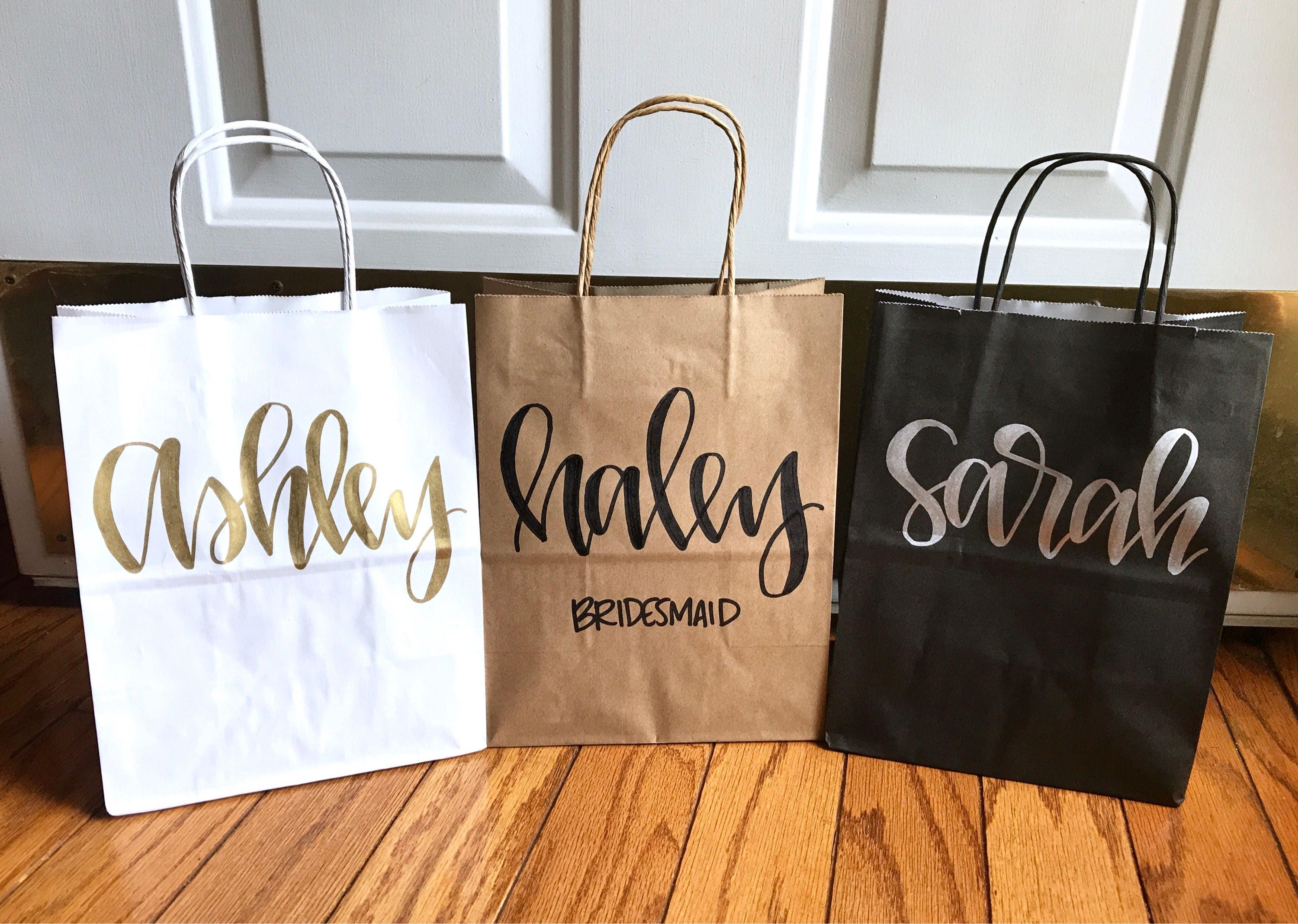 Custom name gift bags-bridesmaid gift bags groomsman gift