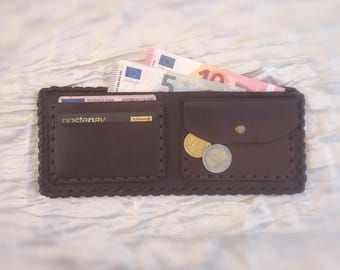 Leather Wallet. Handmade leather wallet. portafoglio in pelle.