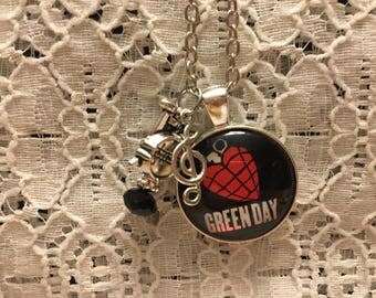 Green Day Charm Necklace/Green Day/Green Day Pendant/Green Day Necklace/Green Day Jewelry