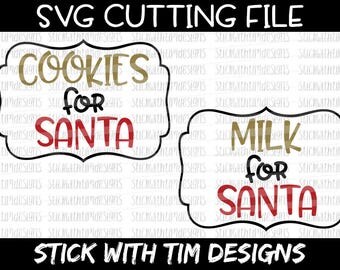 Cookies for Santa SVG and Png, Milk for Santa SVG and Png, Santa Svg Files, Christmas Svg, Svg Files For Cricut, Svg Files For Silhouette