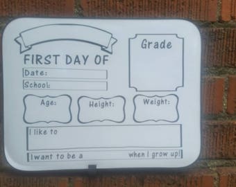 1st day of school dry erase board