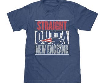 Straight Outta New England Patriots Shirt Football NFL - Available in Adult & Youth Sizes