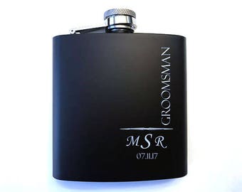 Groomsman Monogrammed Flask - Groomsmen's Flasks - Groomsman Flasks - Groomsmen Gift Idea - Personalized Monogrammed Flasks