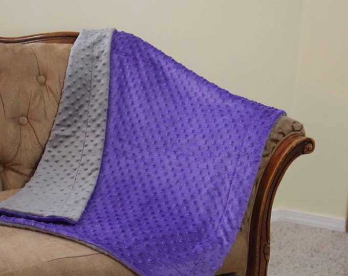Purple Baby Blanket, Girl Minky Blanket, Infant Blanket, Soft Baby Blanket, Baby Shower Gift, Newborn Blanket Girl, Homecoming Gift