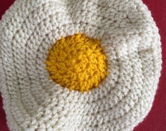Crocheted fried egg potholder hot pad 1.50 less if u buy 2