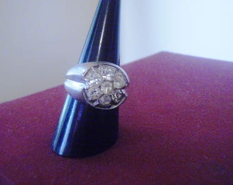 vintage 18kt HGE VARGAS cz ring large statement ring size 8