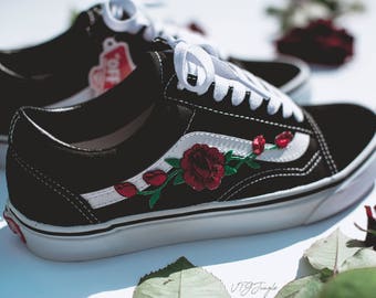 Vans Old Skool Custom - 'Rose Patch' - EUR 34.5 - 47 Unisex - Rosen Stickerei Sk8 Hi Sneaker Tommy Hilfiger Ralph Lauren Gucci Schuh