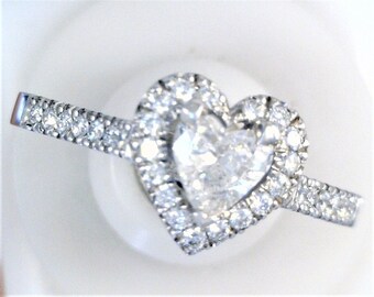 Romantic Heart Shaped Wedding Fit Diamond Ring In Palladium.