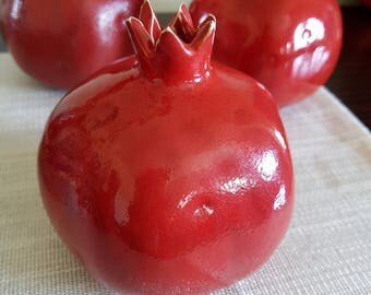Large Ceramic pomegranate, home decor pomegranate,